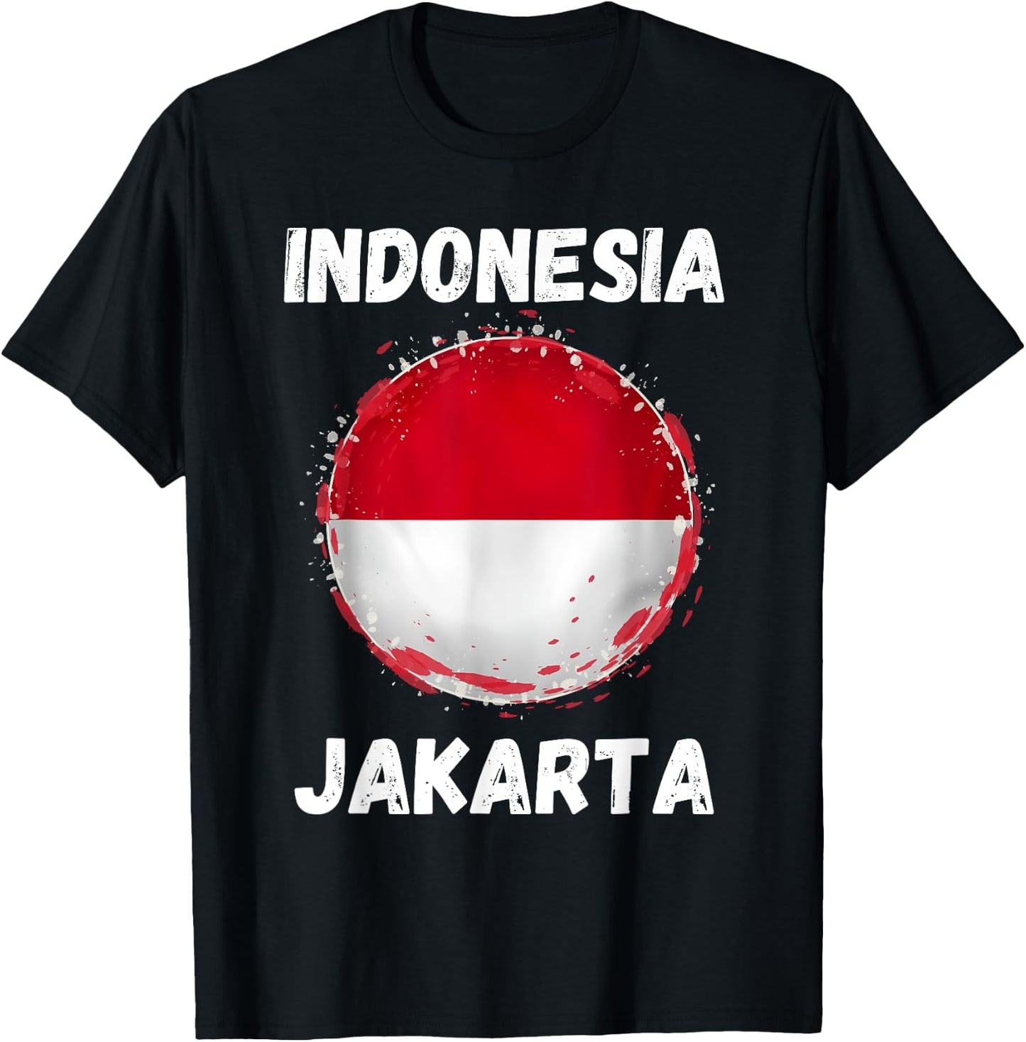 Jakarta Indonesia Vintage Indonesian Flag Souvenirs T-Shirt - T-Shirt | Black