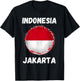 Jakarta Indonesia Vintage Indonesian Flag Souvenirs T-Shirt - T-Shirt | Black