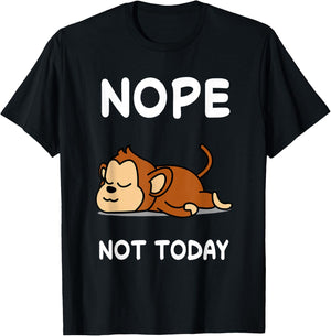 Nope Monkey Sleeping Sleep Pajama Nightgown T-Shirt - T-Shirt | Black