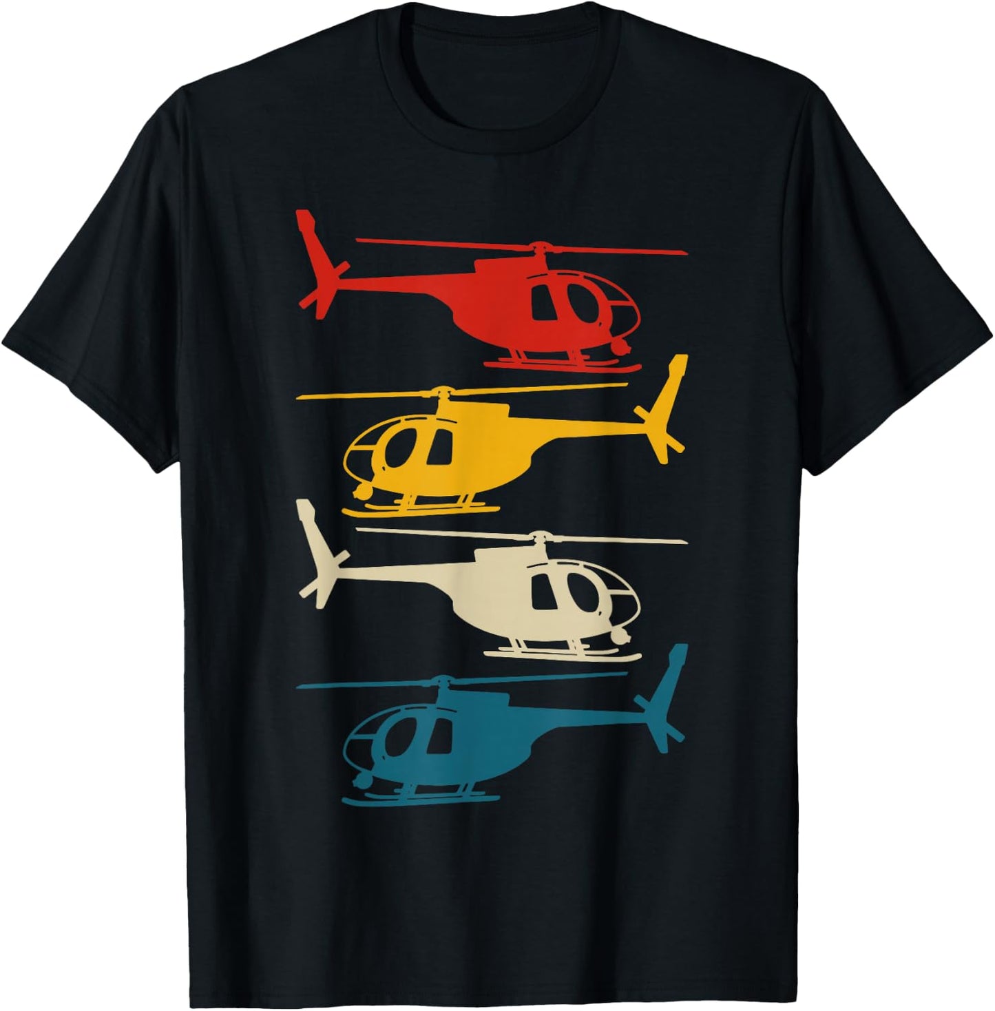 Helicopter Pilot Co. -Kids Retro Aviation , Black, Small, Short Sleeve T-Shirt - T-Shirt | Black