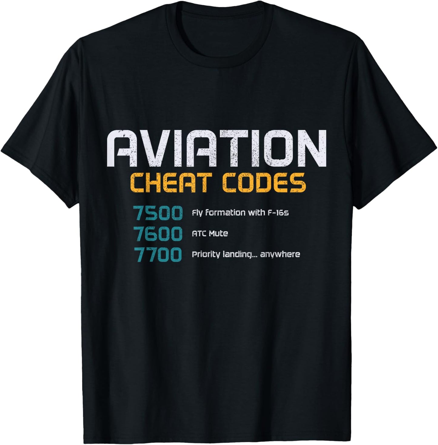 Pilot Aviation Codes Aeroplane Funny Pilot T-Shirt - T-Shirt | Black
