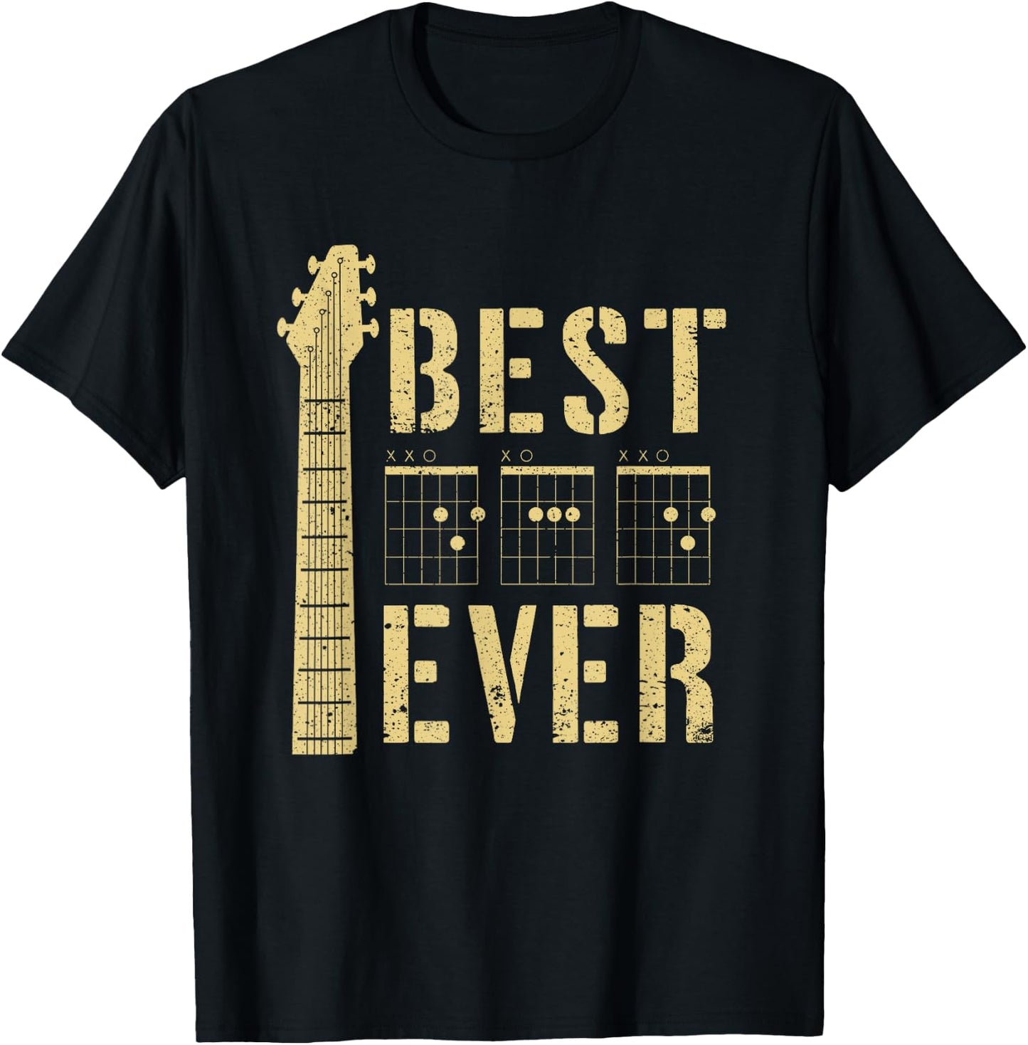 Guitarist Father Best Dad Ever Chord Guitar Players T-Shirt - T-Shirt | Black