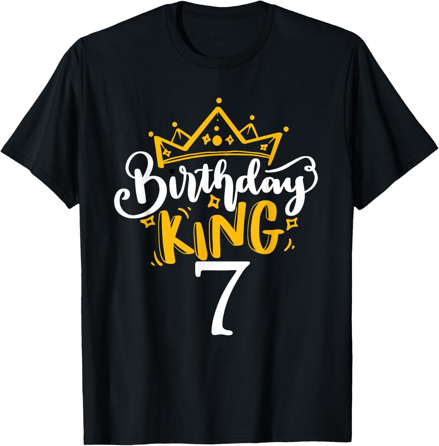 7th Birthday King 7 Years Old Party Ideas For Boys T-Shirt - T-Shirt | Black