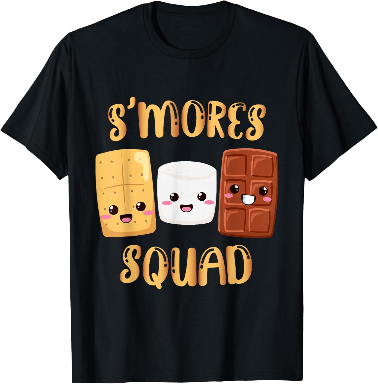 S'mores Marshmallows Funny Smores Squad Camping Campfire T-Shirt - T-Shirt | Black