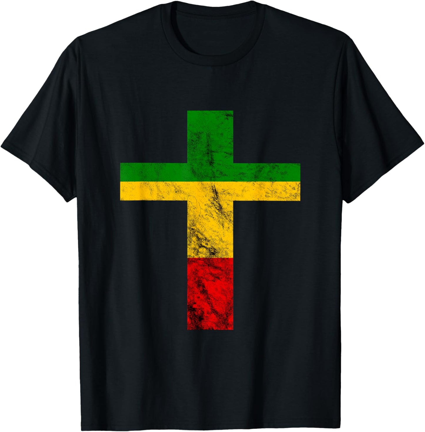Rasta Reggae Jesus Cross Faith Rastafari Roots Reggae Lover T-Shirt - T-Shirt | Black