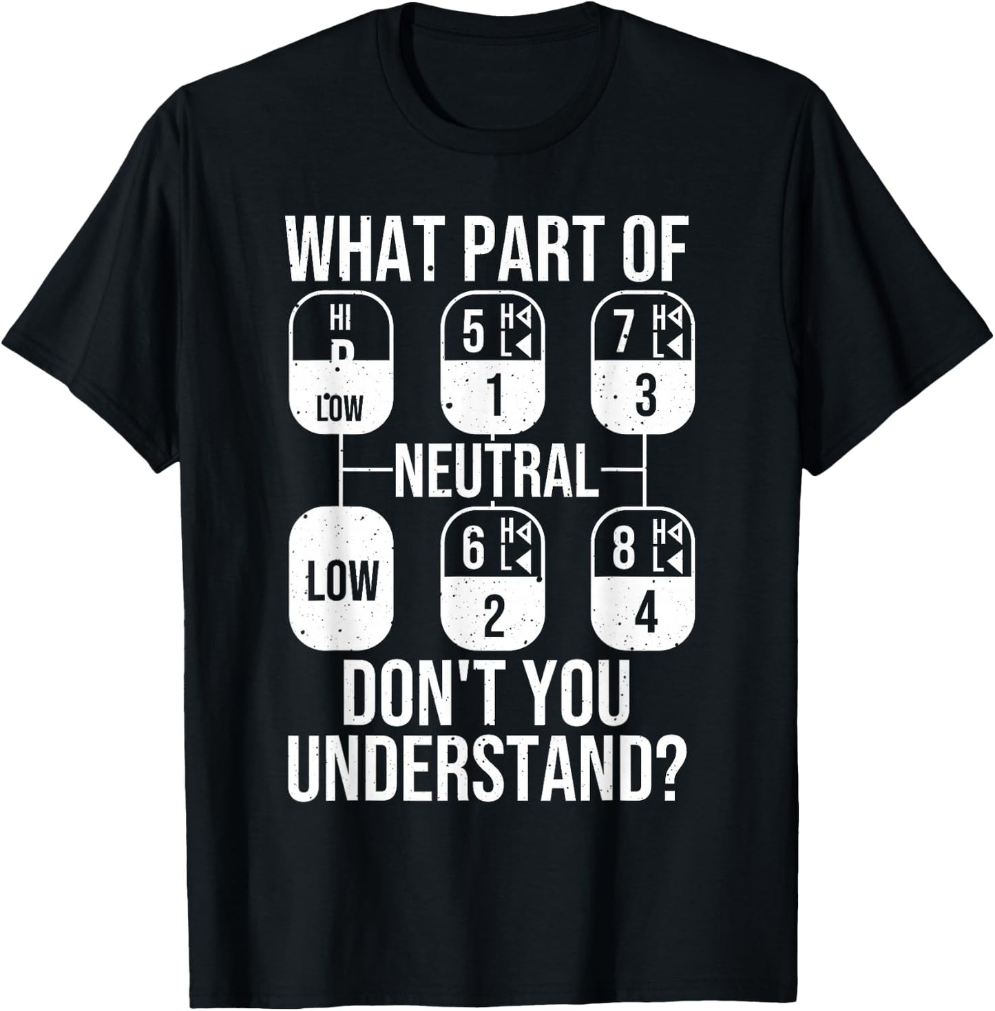 Funny Trucker Design Women Truck Driver Manual Drive T-Shirt - T-Shirt | Black