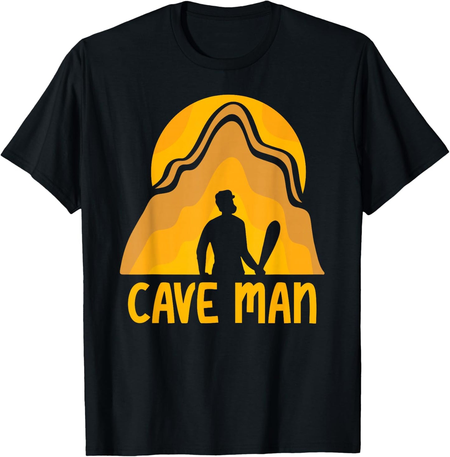 Caveman Cave Man Caving T-Shirt - T-Shirt | Black