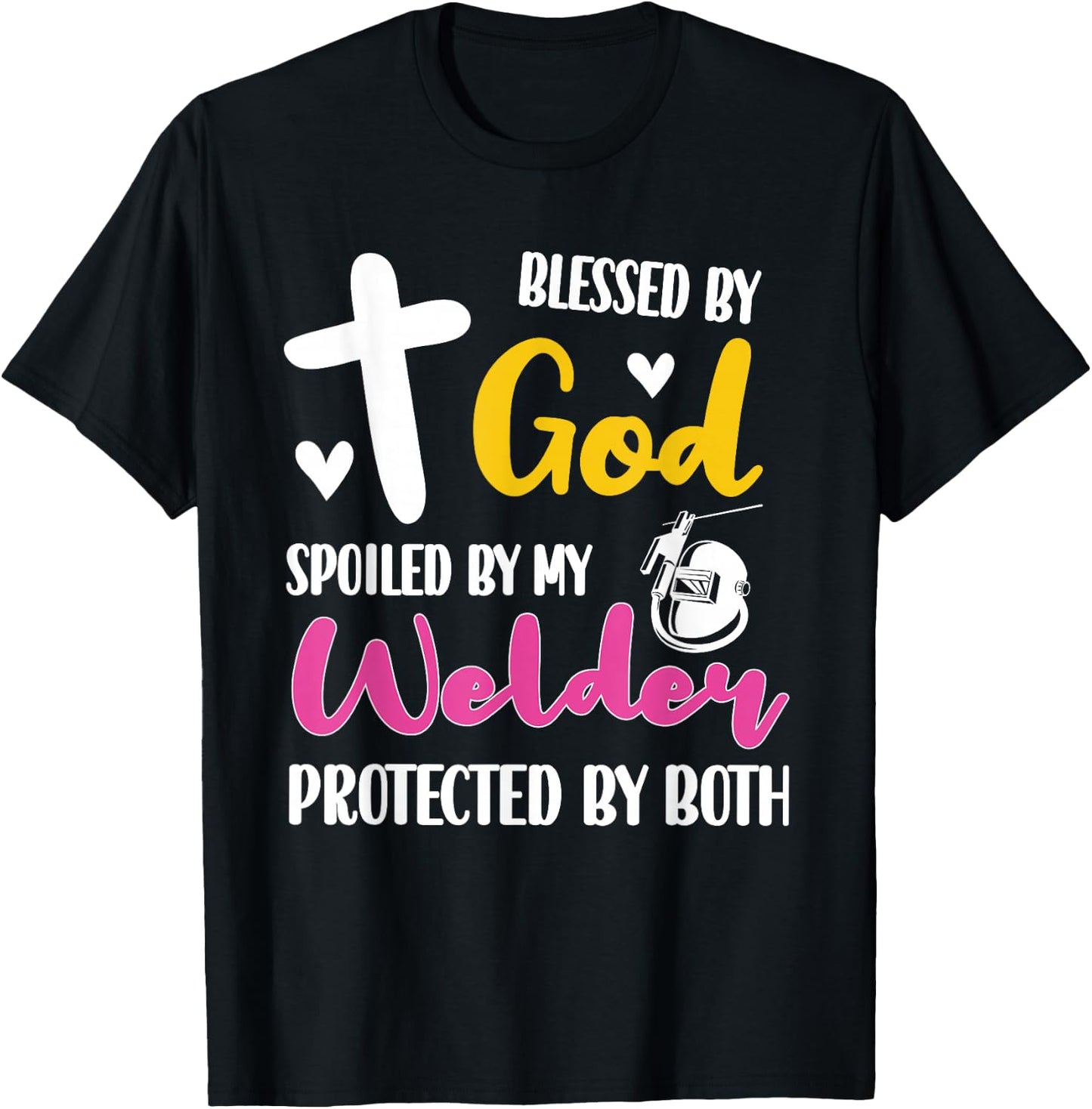 Spoiled By My Welder | Welding Proud Welder's Wife T-Shirt - T-Shirt | Black