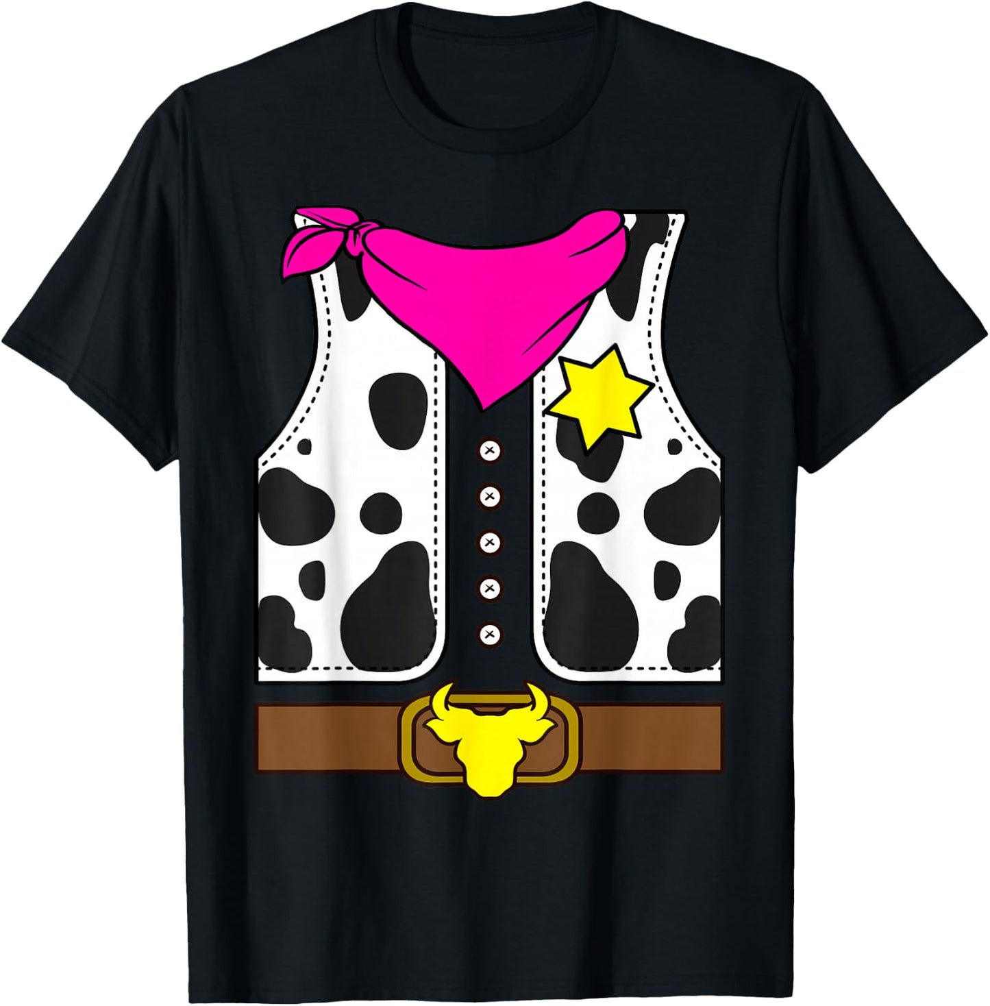 Cowgirl Horse Riding Pink Girl Cowboy Rodeo Costume Horse T-Shirt - T-Shirt | Black