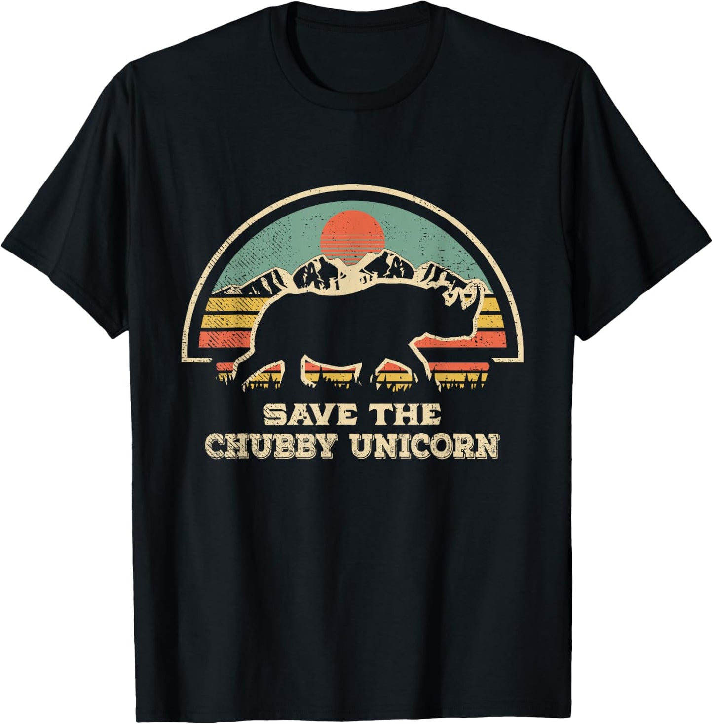 Save The Chubby Unicorns Rhino Fat Rhino T-Shirt - T-Shirt | Black