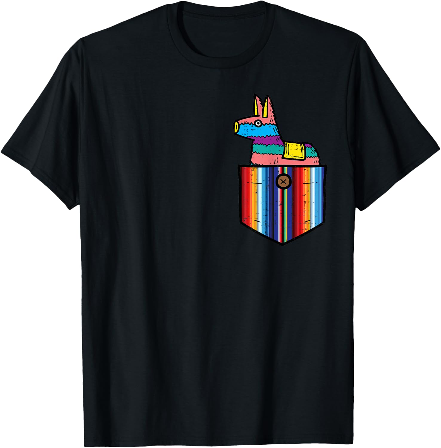 Pocket Pinata Serape Cinco De Mayo Mexican Fiesta Party Kids T-Shirt - T-Shirt | Black