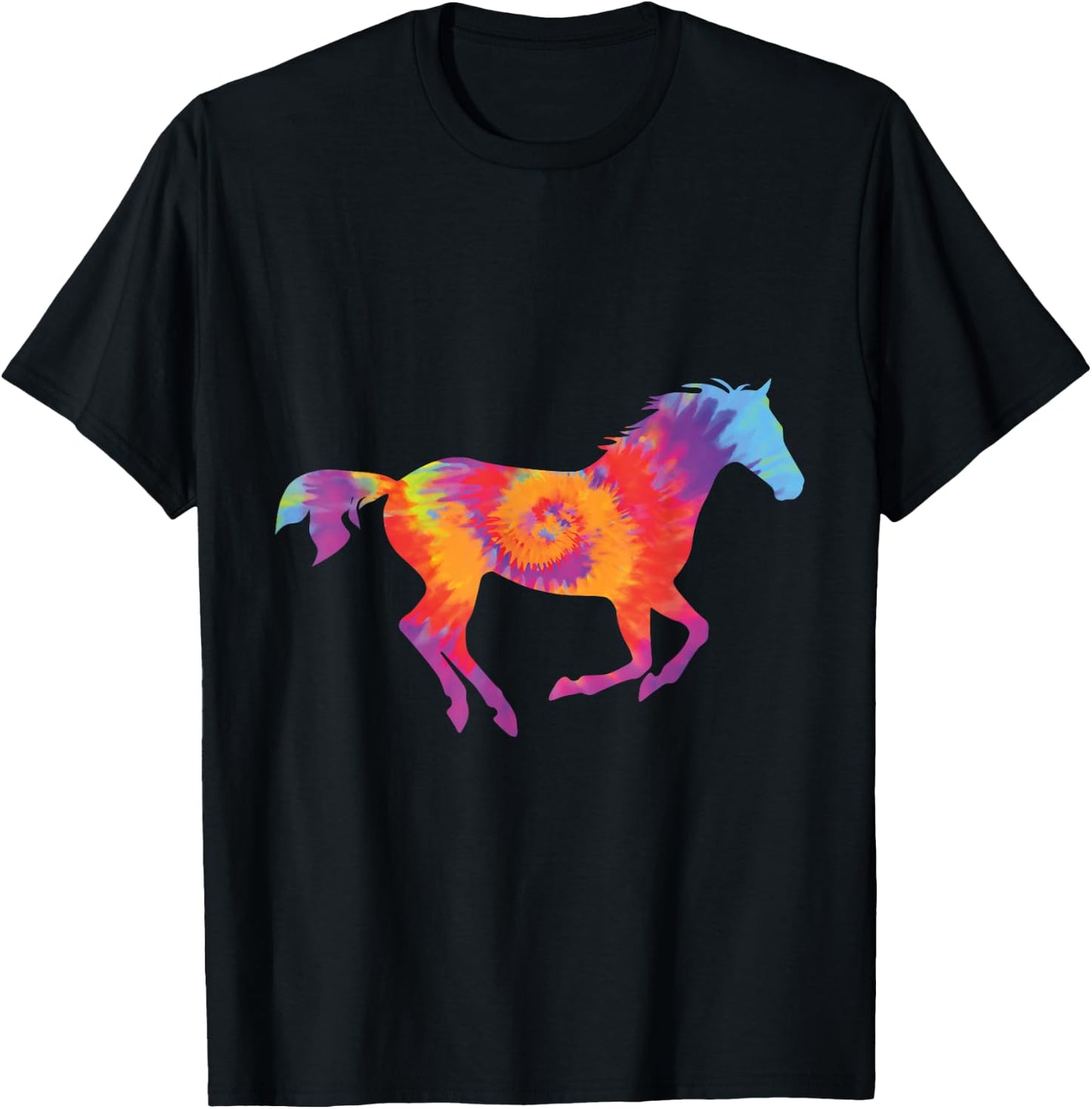 Horse lover Tie dye for girls women men who love horses T-Shirt - T-Shirt | Black