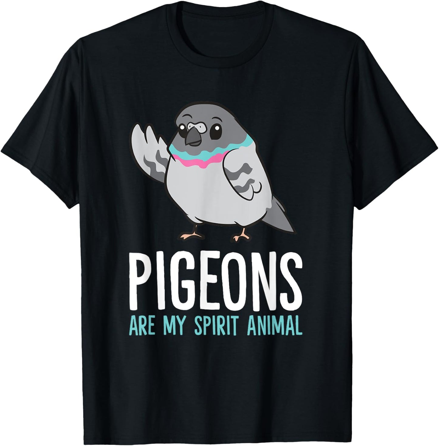 Pigeon Bird Lover Funny Pigeons Are My Spirit Animal T-Shirt - T-Shirt | Black