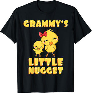 Grammy's Little Nugget Chicken Lover Grandma Mother's Day T-Shirt - T-Shirt | Black
