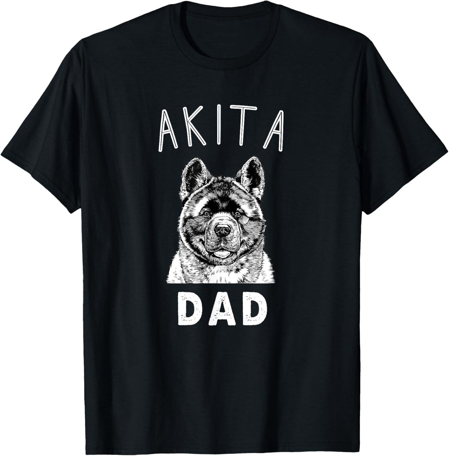 Akita Dad American Akita Inu Dog Papa Men Women Girls Kids T-Shirt - T-Shirt | Black