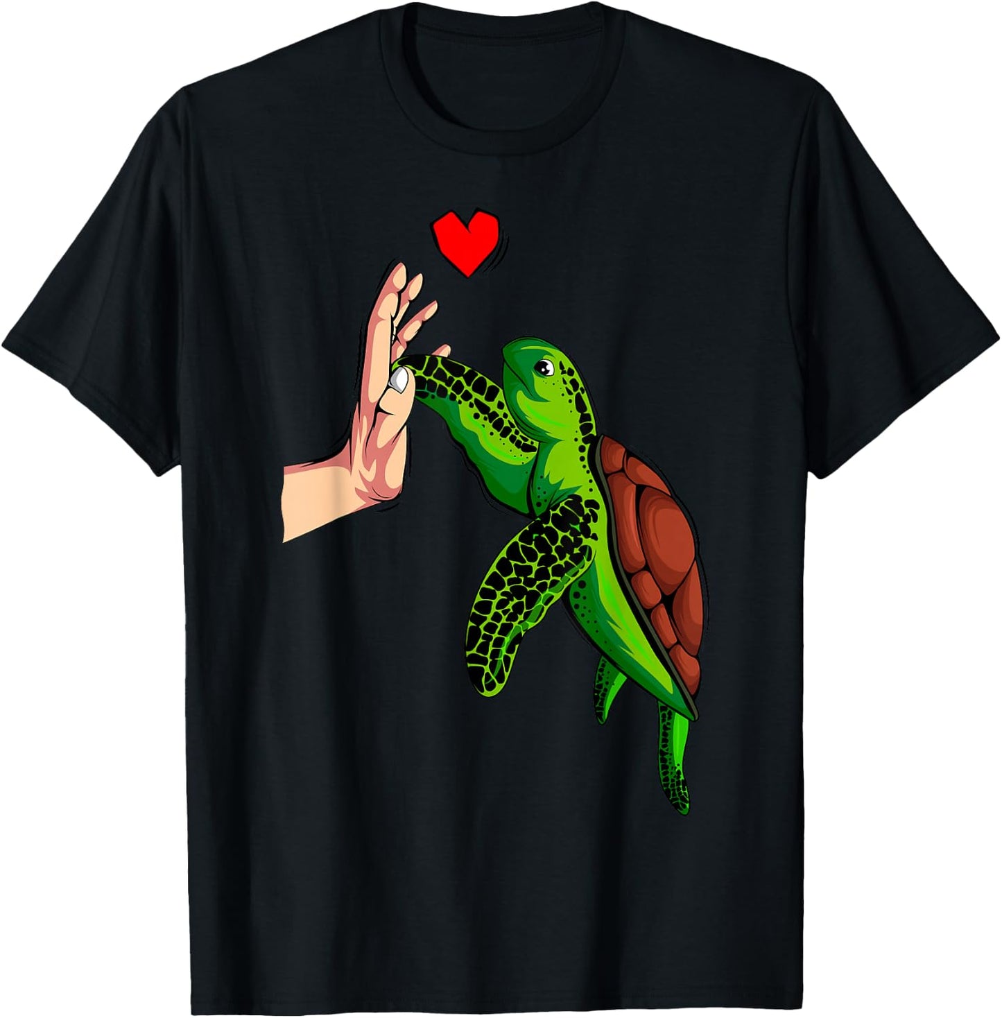 Turtles Love Children Girls Ladies Turtle T-Shirt - T-Shirt | Black