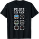 Flight instruments six pack aviation airplane pilots T-Shirt - T-Shirt | Black