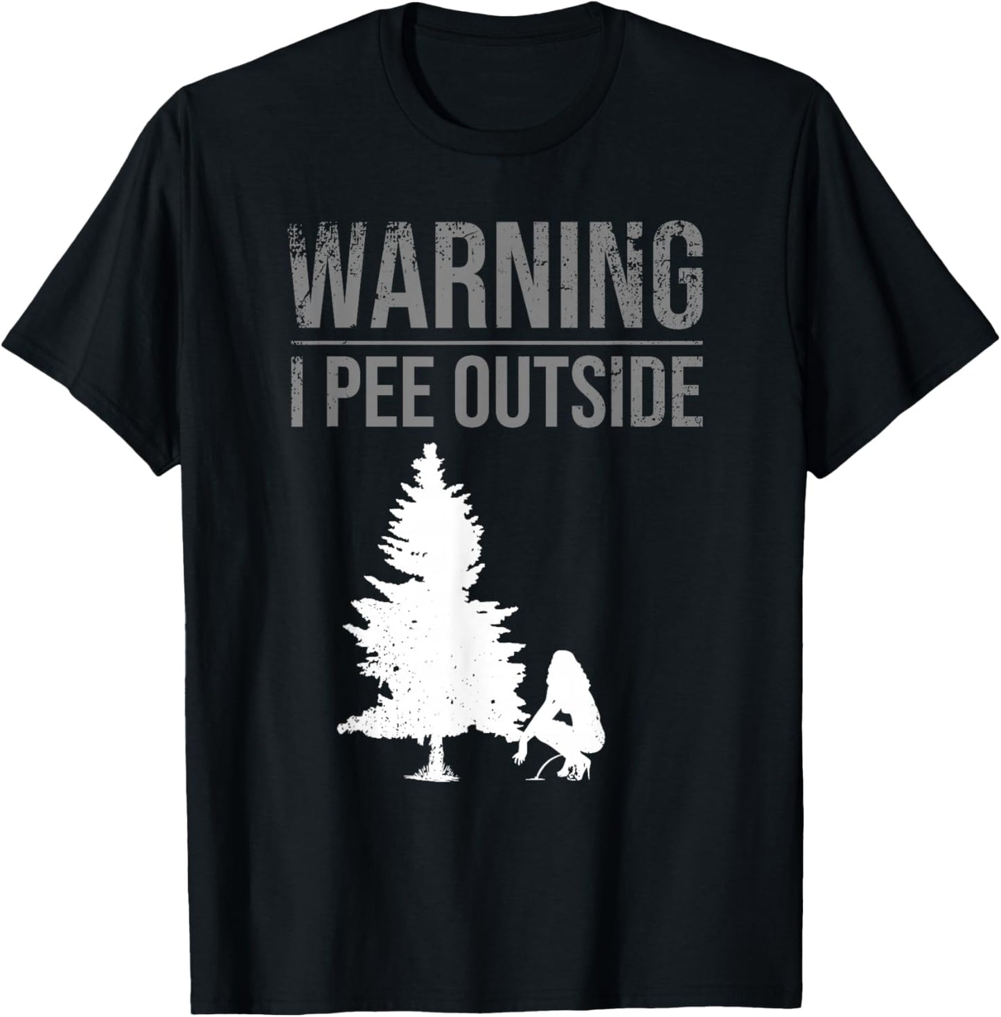 Funny I Pee Outside Gift Camping Girls Teens Kids Camper T-Shirt - T-Shirt | Black