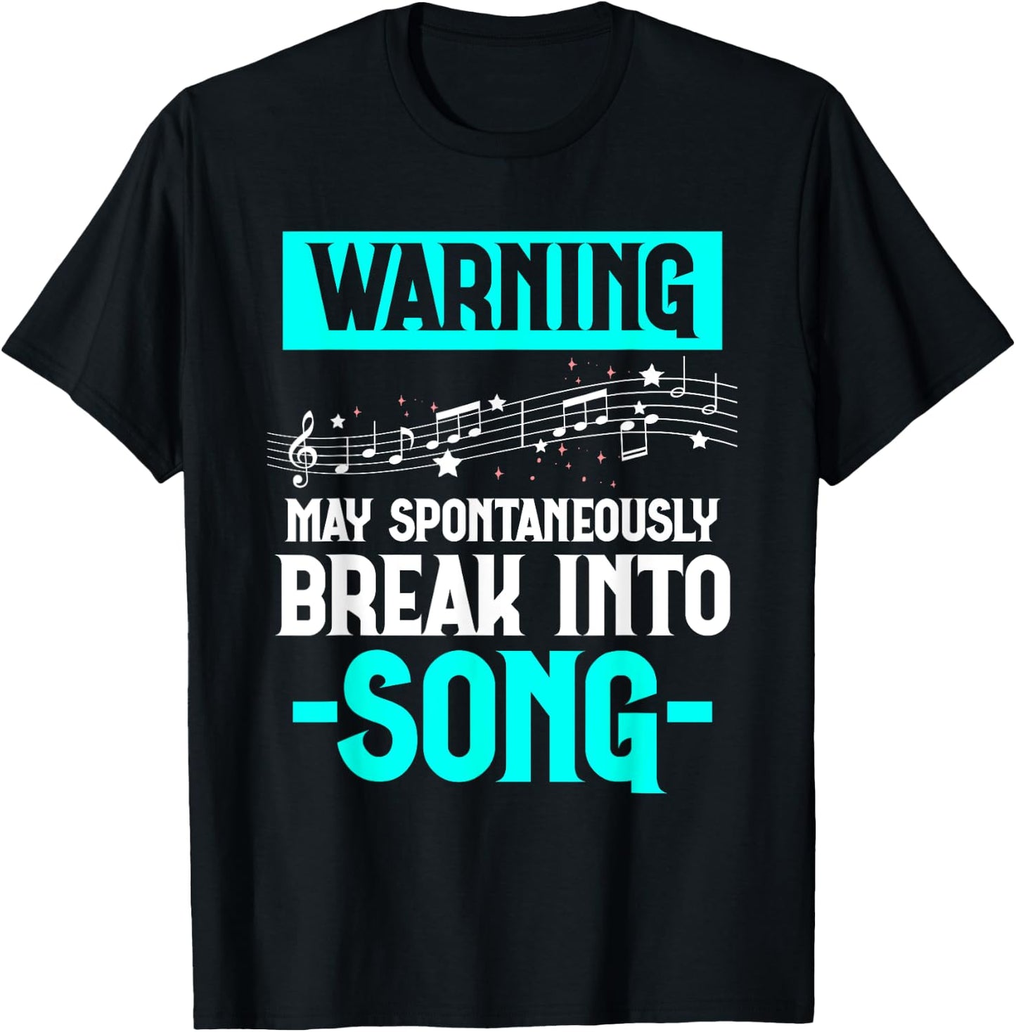 Funny Karaoke Warning May Spontaneously Break Into Song T-Shirt - T-Shirt | Black