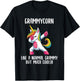Unicorn Grammy Girl Party Apparel GrammyCorn Cute T-Shirt - T-Shirt | Black