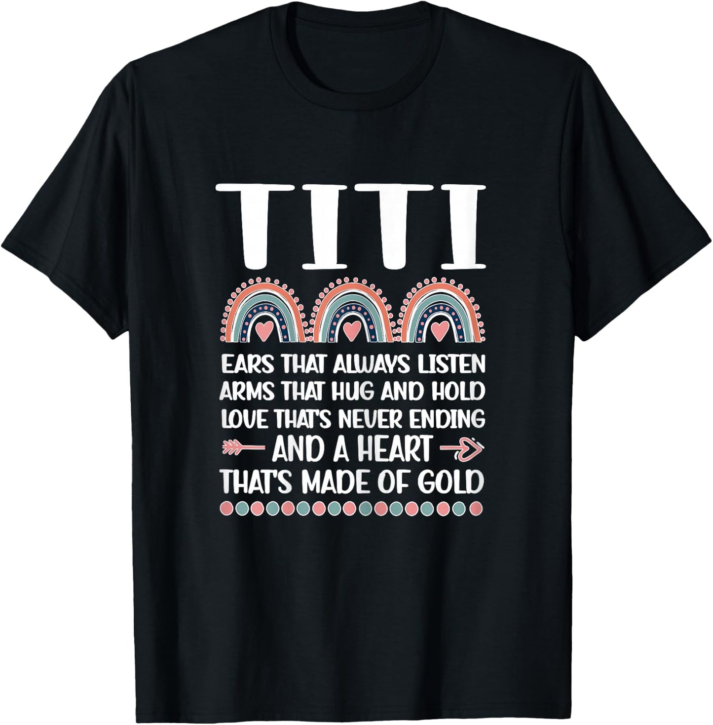 A Heart Of Gold | Titi Auntie Appreciation Titi Aunt T-Shirt - T-Shirt | Black