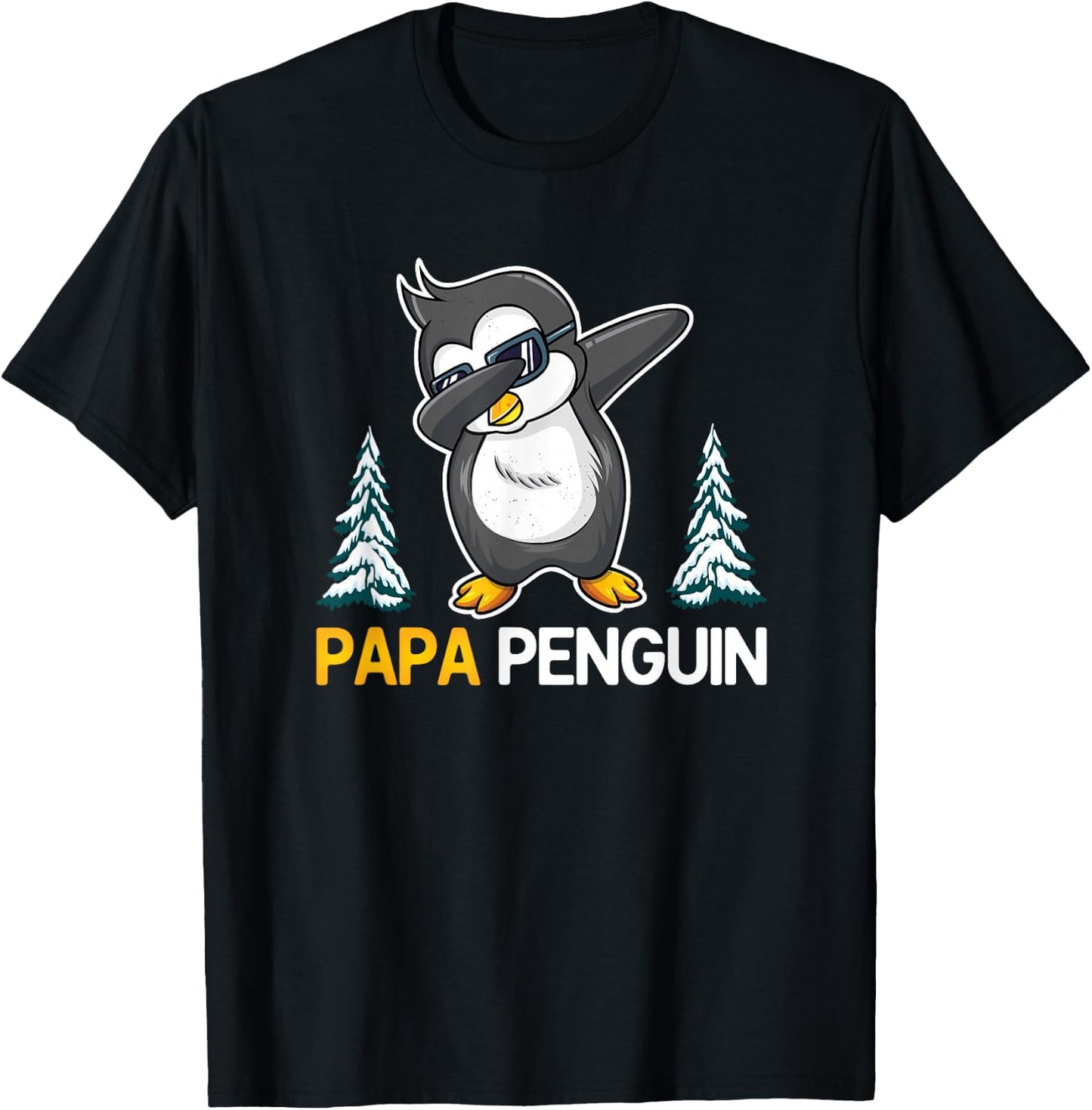 Funny Dabbing Penguin Papa Rockhopper Penguin Lovers Dad T-Shirt - T-Shirt | Black