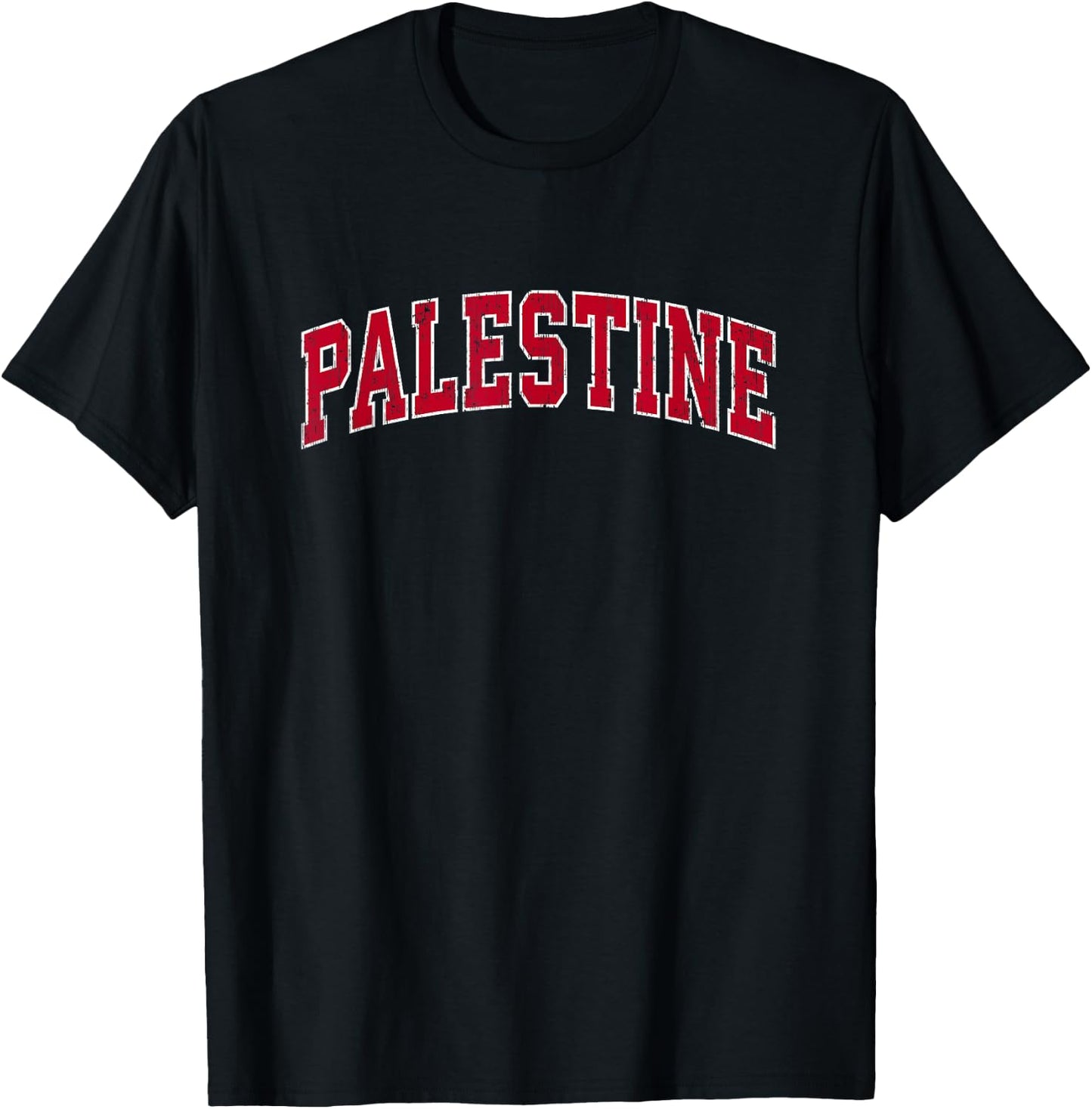 Palestine Texas TX Vintage Sports Design Red Design T-Shirt - T-Shirt | Black