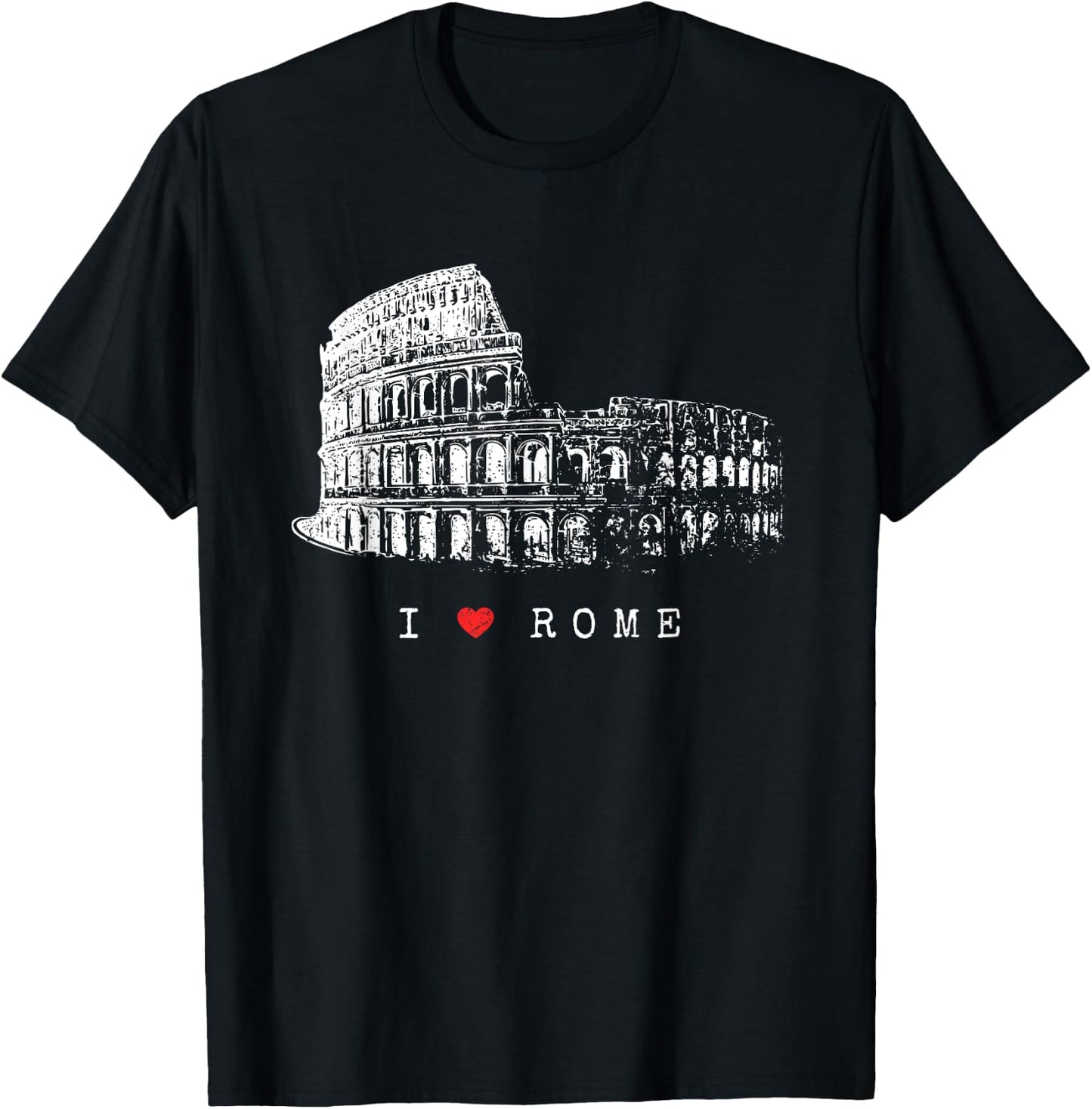 Rome Colosseum Vintage Skyline Italy Fan I Love Roma T-Shirt - T-Shirt | Black