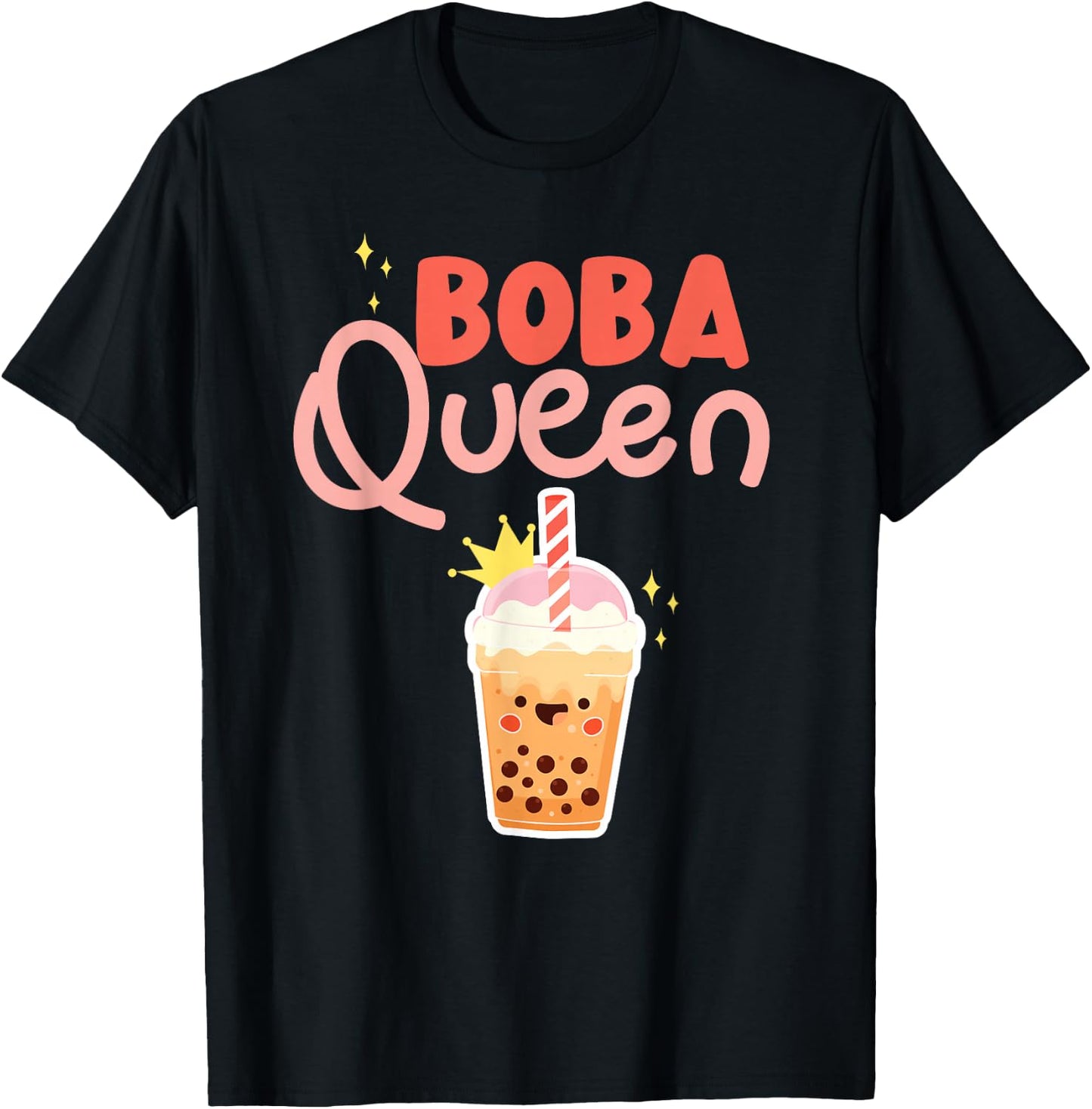 Bubble Boba Queen Tea T-Shirt - T-Shirt | Black