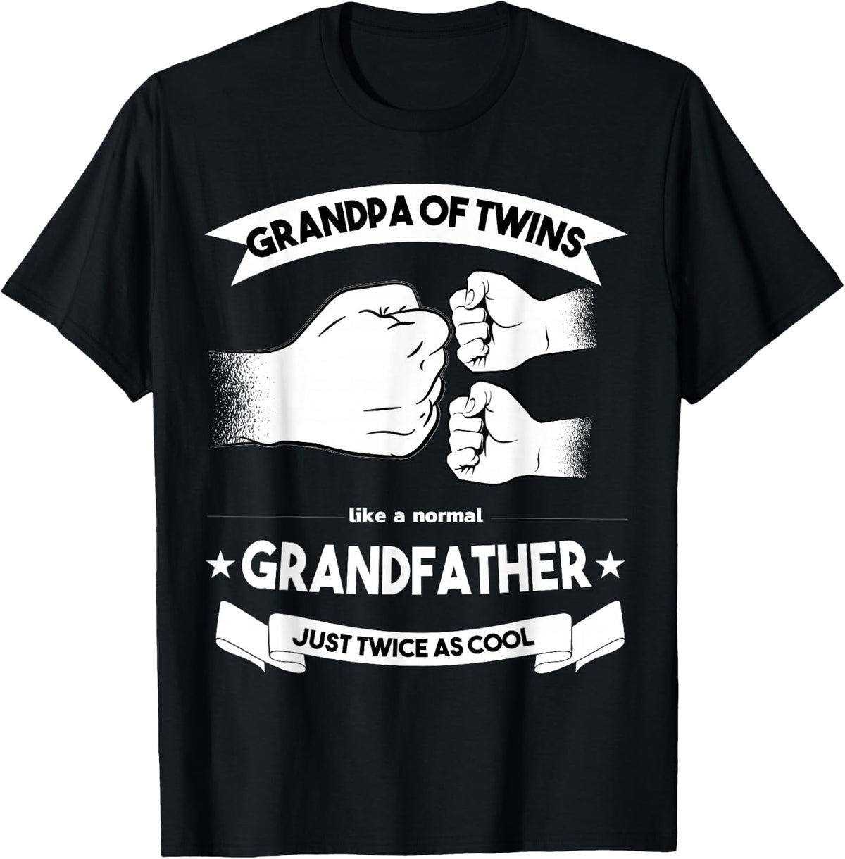 Grandpa of Twins Baby Announcement Party Twin Grandfather T-Shirt - T-Shirt | Black