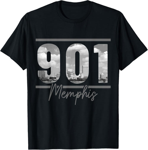 Memphis 901 Area Code Skyline Tennessee Vintage