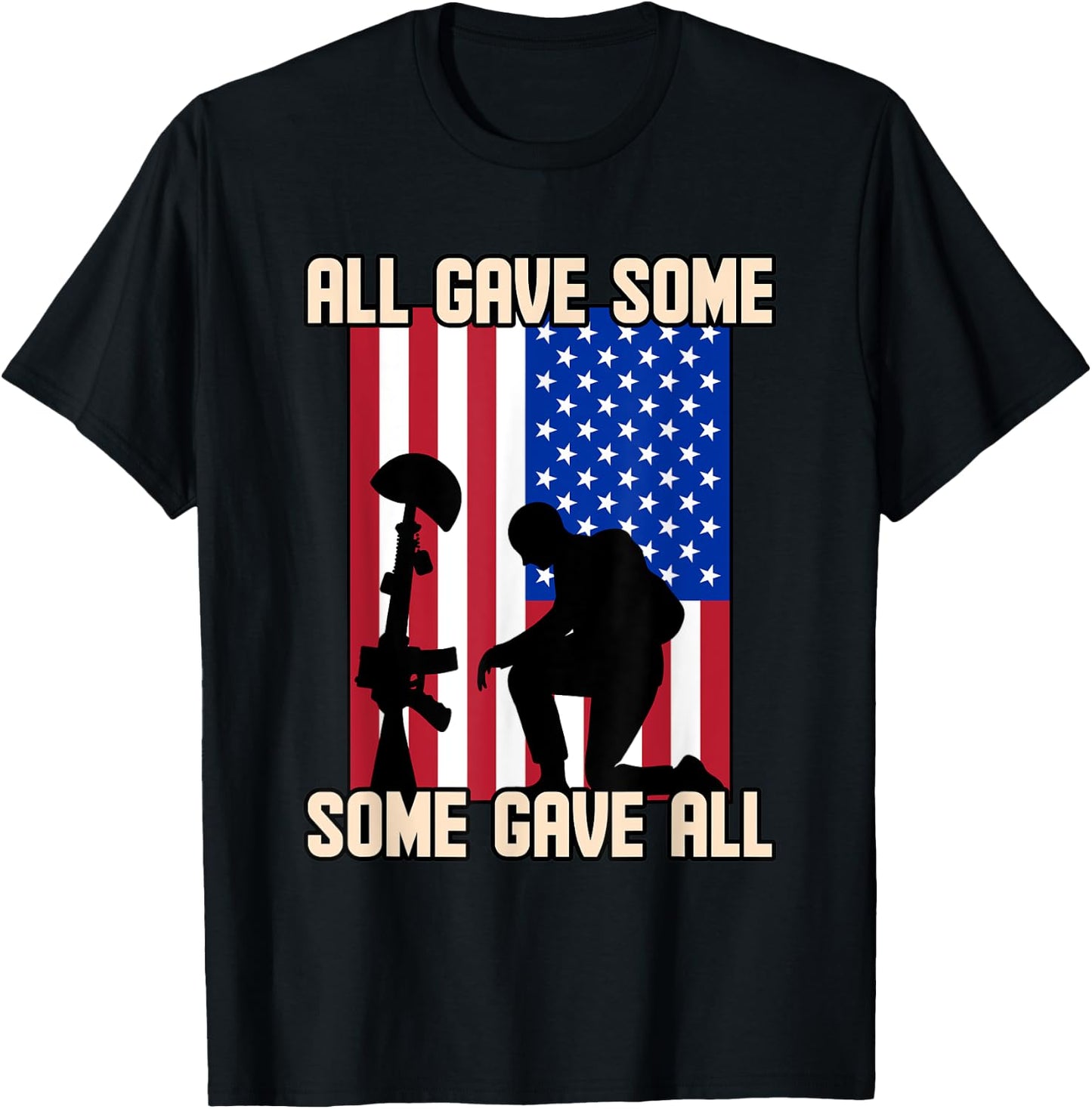 All Gave Some USA Flag Some Gave All Memorial Day Graphic Women Kids Men T-Shirt - T-Shirt | Black