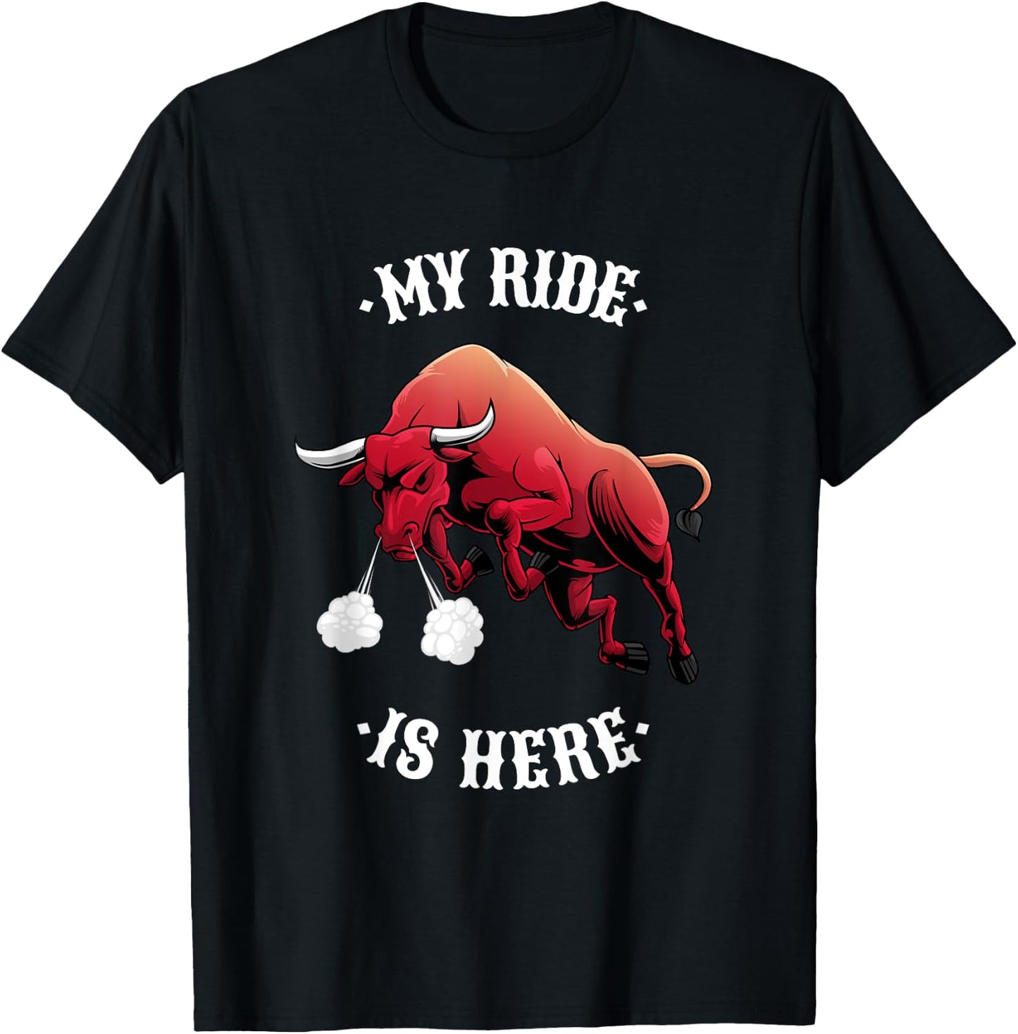 Funny Rodeo Bull Riding Cowboy Men Women Boys Girls Kids T-Shirt - T-Shirt | Black