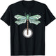 Banjo Dragonfly Artistic Illustration Vintage Retro Graphic T-Shirt - T-Shirt | Black