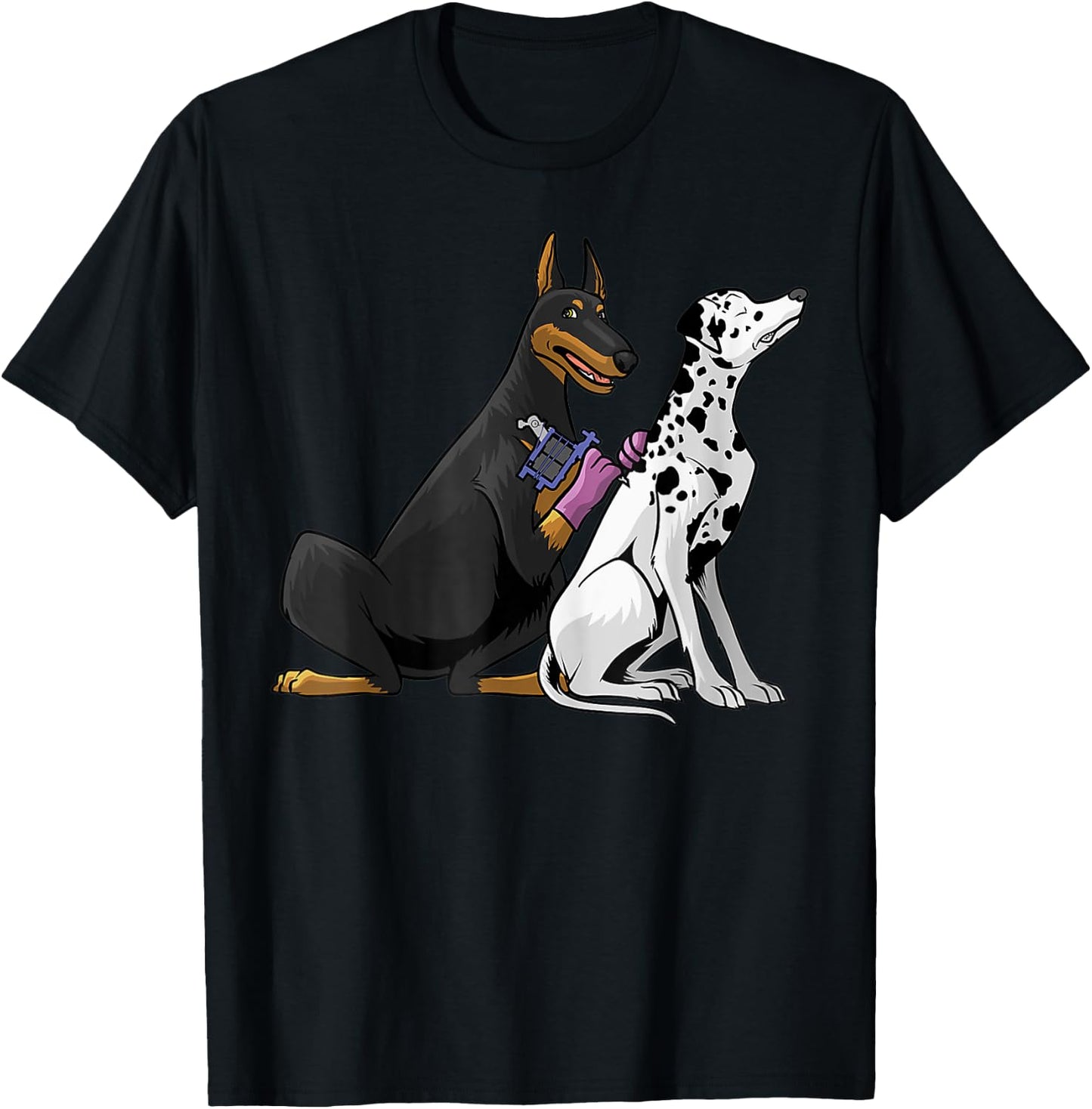 Dalmatian Doberman Dog Cool Tattoo Artist Gifts Tattooist T-Shirt - T-Shirt | Black