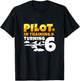 Pilot Training Turning 6 Fighter Jet Year 6th Birthday T-Shirt - T-Shirt | Black