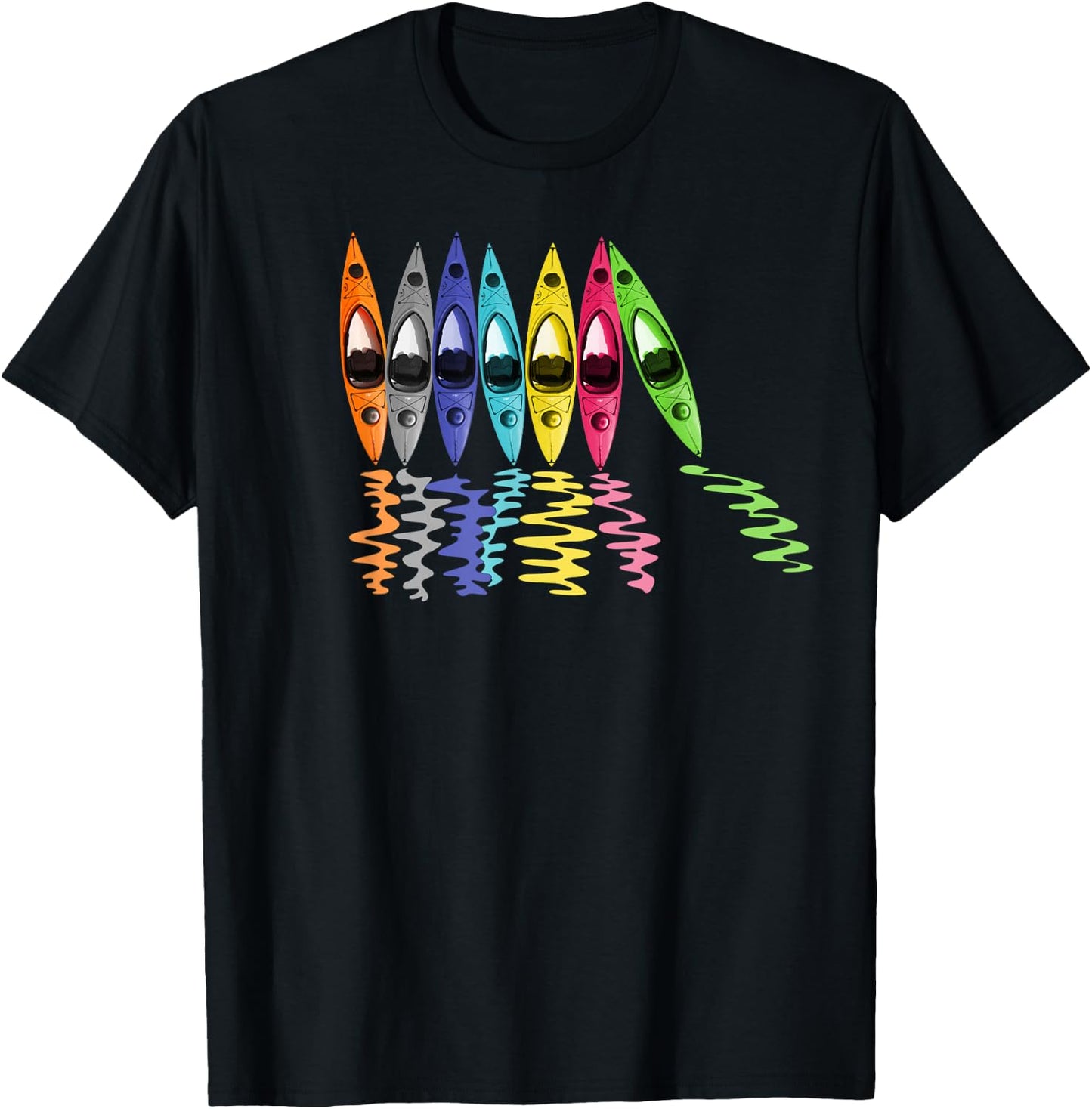 Colorful Kayaks Outdoor Adventure kayaking boating T-Shirt - T-Shirt | Black