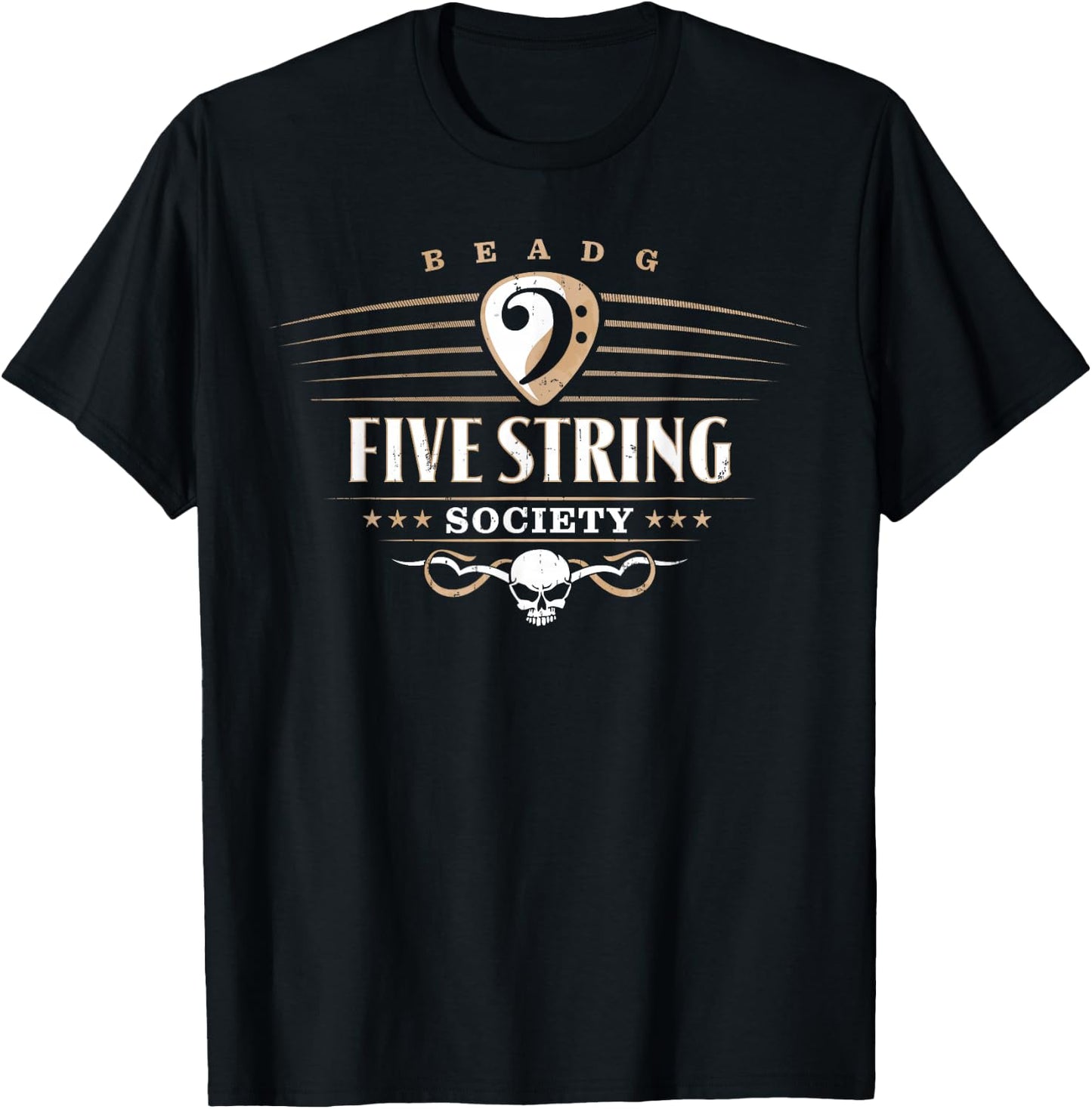Five String Society for 5 String Bass Guitar Players T-Shirt - T-Shirt | Black