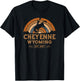 Cheyenne Wyoming WY Retro Style Rodeo Cowboy T-Shirt - T-Shirt | Black