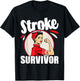 Stroke Survivor - Stroke Awareness Red Ribbon Brain Attack T-Shirt - T-Shirt | Black
