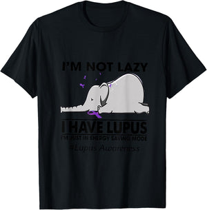 I'm Not Lazy I Have Lupus Chronic Illness Elephant T-Shirt - T-Shirt | Black