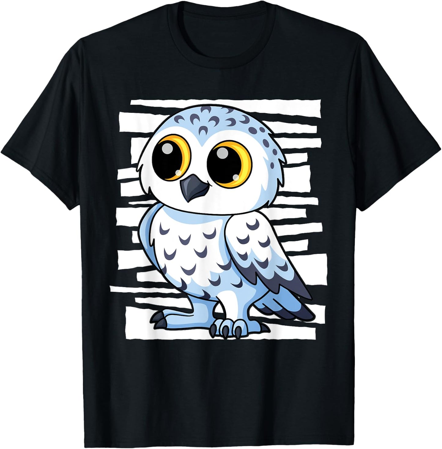 White Snow Owl I Kingfisher I Kids Snow Owl T-Shirt - T-Shirt | Black