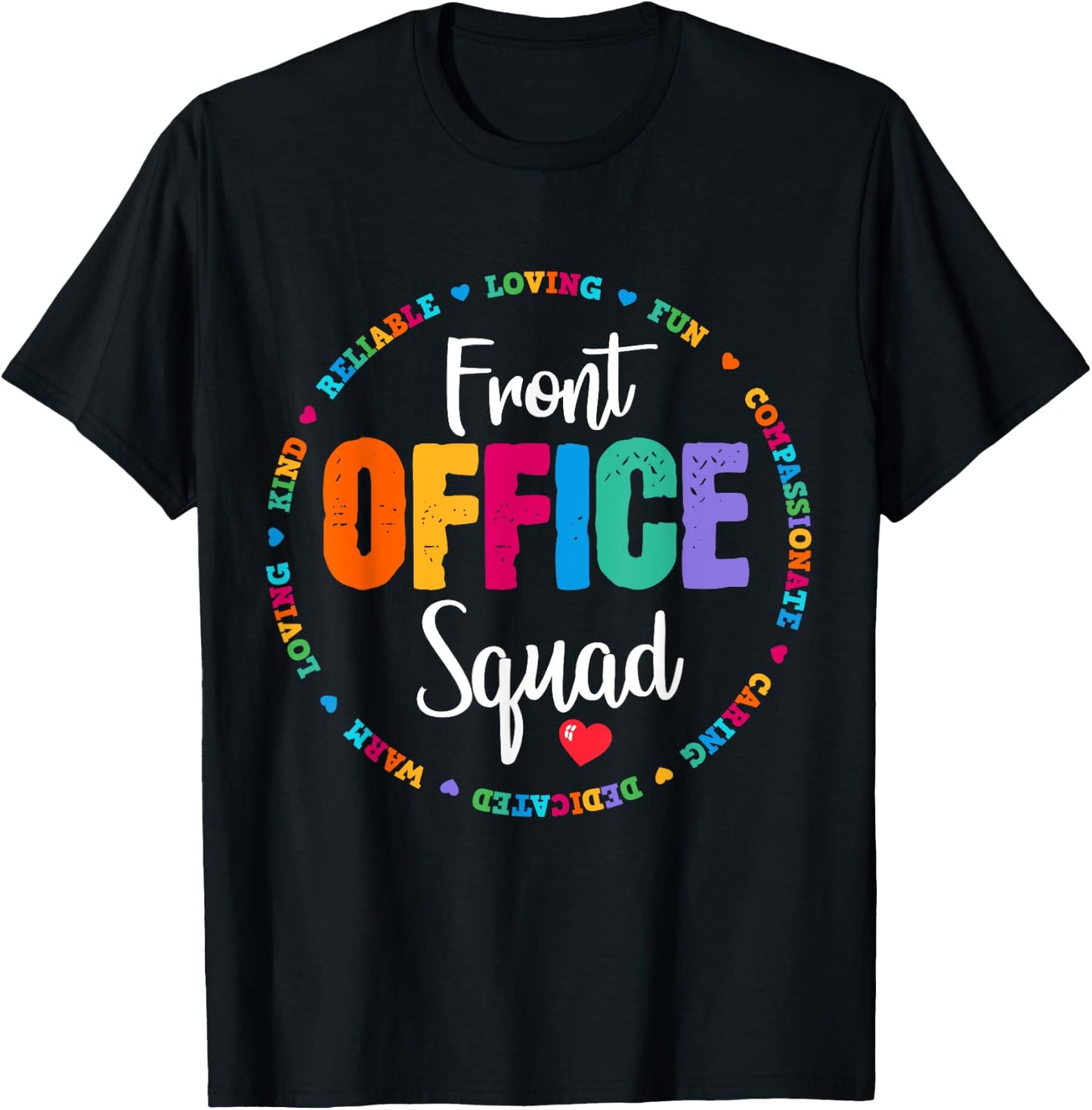 Cute School Secretary Admin Appreciation Front Office Squad T-Shirt - T-Shirt | Black