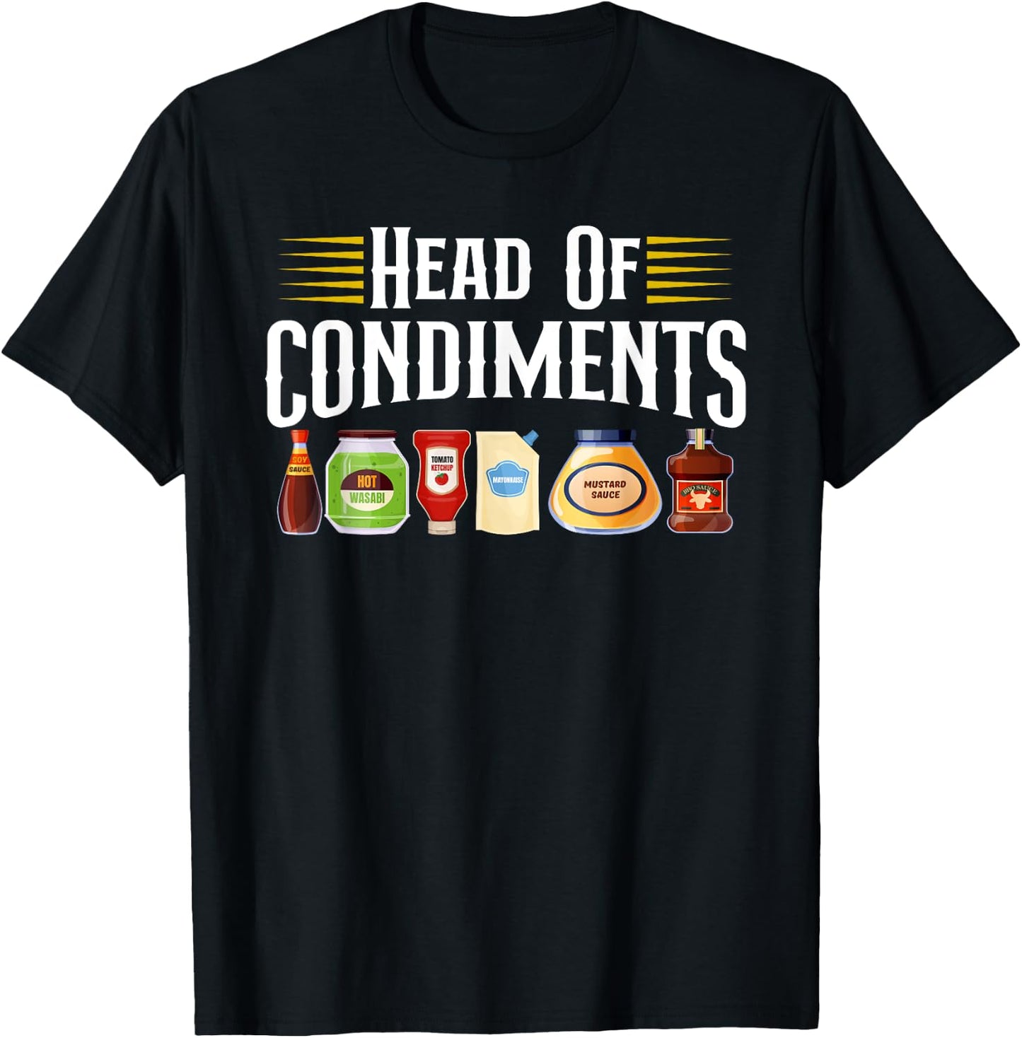 Head Of Condiments Barbecue Grill BBQ Party Meat Cooking T-Shirt - T-Shirt | Black