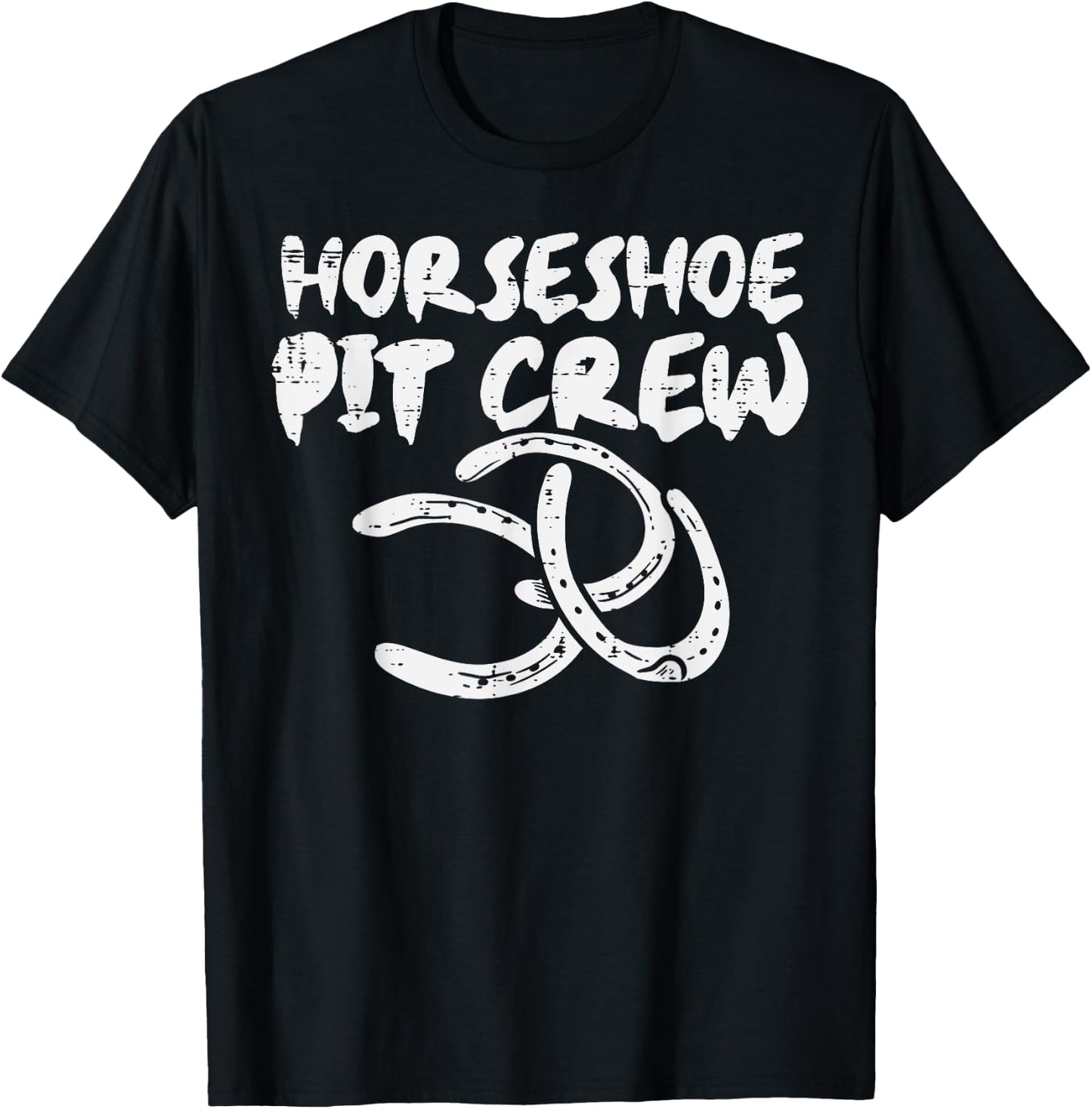 Horseshoe Pit Crew Funny Horse Shoe Pitching Men Women Kids T-Shirt - T-Shirt | Black