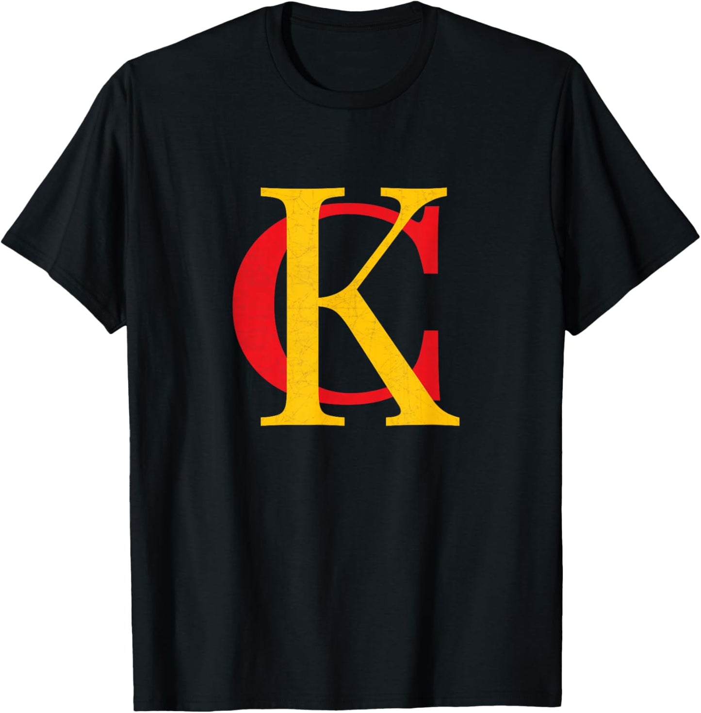 KC Kansas City Red Yellow & Black KC Classic Kc Initials T-Shirt - T-Shirt | Black
