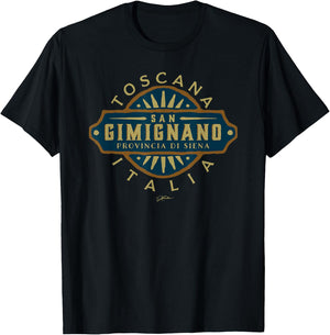 JCombs: San Gimignano, Tuscany, Italy, Retro T-Shirt - T-Shirt | Black