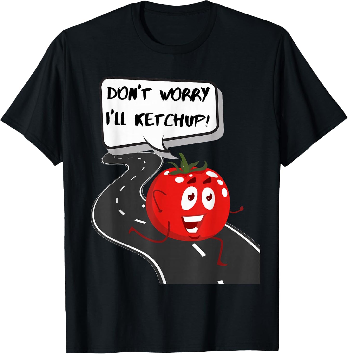 Funny , Women, Kids. Joke, Fun, Tomato, Running T-Shirt - T-Shirt | Black