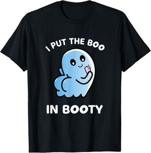 I Put The Boo In Booty Funny Halloween Selfie Ghost T-Shirt - T-Shirt | Black