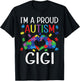 I'm A Proud Autism Gigi Autism Awareness Day Grandson Child T-Shirt - T-Shirt | Black
